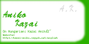 aniko kazai business card